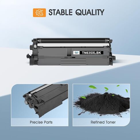 خرطوشة حبر سوداء TN635XL TN-635XL متوافقة مع Brother TN635XL TN 635XL TN635 لطابعة HL-L8430CDW HL-L8430CDWT HL-L8570CDW MFC-L8730CDW MFC-L8930CDW MFC-L8970CDW MFC-EX575 عبوة من قطعتين in Saudi Arabia