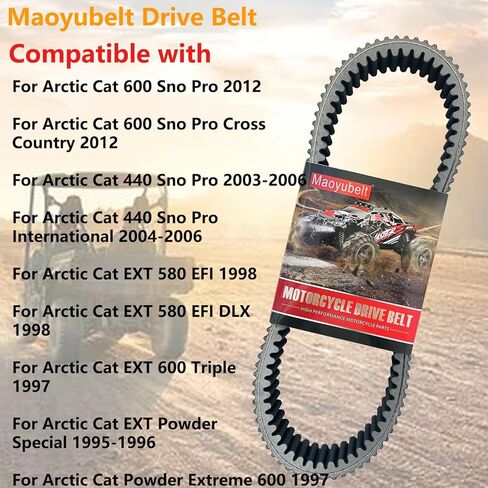 Motorcycle Drive Belt, Replacement Transmission Belt 0627-085,0627-010 fits for for Arctic Cat 440 SNO Pro 2003-2006, EXT 580 EFI 1998, Wildcat Touring 1995-1996, ZRT 600 1996-1997 in Saudi Arabia