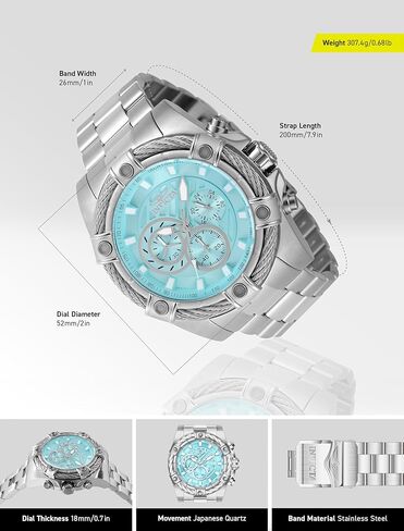 Invicta Bolt Men 52mm Stainless Steel Steel Light Blue dial VD54 Quartz in Saudi Arabia