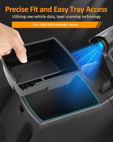 CDEFG for 2023 2024 2025 2026 Hyundai Venue Center Console منظم صينية للمكان 2020 2021 2022 2023 2024 2025 2026 ملحقات صندوق تخزين مسند الذراع منظم مسند الذراع الأوسط in Saudi Arabia