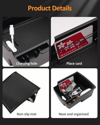 CDEFG for 2023 2024 2025 2026 Hyundai Venue Center Console منظم صينية للمكان 2020 2021 2022 2023 2024 2025 2026 ملحقات صندوق تخزين مسند الذراع منظم مسند الذراع الأوسط in Saudi Arabia