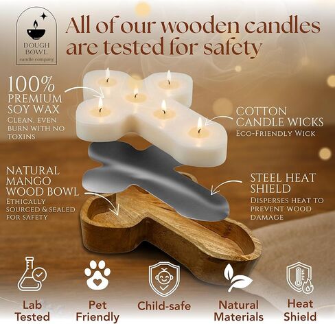شمعة متقاطعة من شركة Dough Bowl Candle - شموع صلاة روحية مقاس 14 × 10 × 1.5 للصوم الكبير أو المذبح أو التأمل، ديكور ديني مسيحي للمنزل، هدية كاثوليكية من شمع الصويا بنسبة 100%، هدايا دينية ربيعية من الزهور in Kuwait