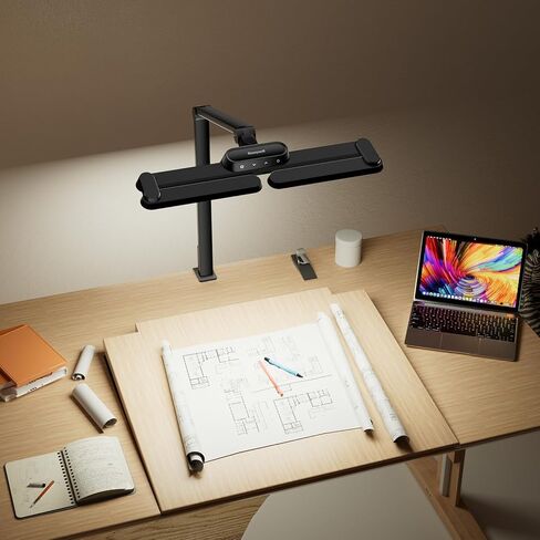 Honeywell LED Desk Lamp with Clamp - HJ3B Sunturalux Eye-Caring Desk Light for Home Office, 22W Ultra Bright 3-Section Adjustable Task Lamp with Stepless Dimming for Dual Monitor Lighting in Saudi Arabia