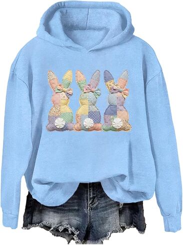 Retro Easter Bunny Sweatshirt Coquette Bow Bunny Ears Sweatshirt Easter Shirts for Women in Saudi Arabia