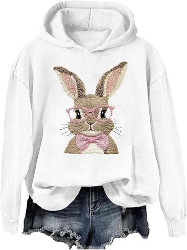 Retro Easter Bunny Sweatshirt Coquette Bow Bunny Ears Sweatshirt Easter Shirts for Women in Saudi Arabia