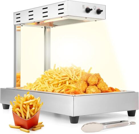 Dyna-Living French Fry Warmer Commercial Food Heat Lamp Electric Food Warmer with Free-Standing Warming Light Dump Station Countertop Fries Food Warmer for Parties Kitchen Restaurant Buffe,500W in Kuwait