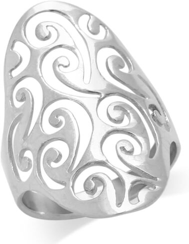 Mimi Sterling Silver Large Long 30MM Filigree Swirl Ring in Saudi Arabia