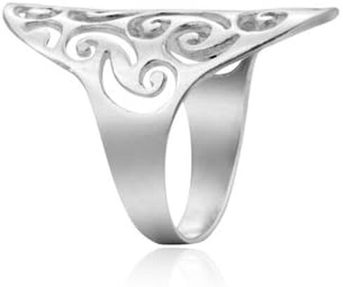 Mimi Sterling Silver Large Long 30MM Filigree Swirl Ring in Saudi Arabia