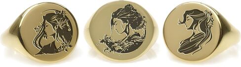 Engraved Japanese Woman Ring - Gold Wave Signet Jewelry - Bold Unisex Statement Piece - Unique Ring for All in Saudi Arabia