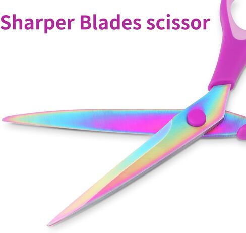Fabric Scissors with Titanium Sharp Stainless Steel Blades and Soft-Grip Handles, Suitable for Sewing, Cutting Fabric Leather and Home Office Artist. 3-Piece Set (Purple Titanium 3) in Saudi Arabia
