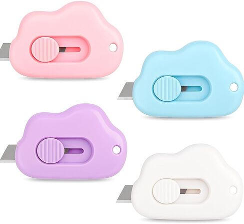 4PCS Cloud Shaped Letter Opener, Cute Mini Utility Box Cutter, Cloud & Flower Design Envelope Slitter, Portable Cutter for Package, Carton, Home Office and School Use in Saudi Arabia