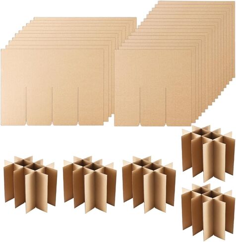 5 مجموعات من مجموعات فواصل أكواب الصناديق المتحركة، ومقسم تعبئة أطباق النبيذ الزجاجية لصناديق النقل، وفواصل من الورق المقوى لصندوق 16 × 12 × 12 بوصة (الصندوق غير متضمن) in Kuwait