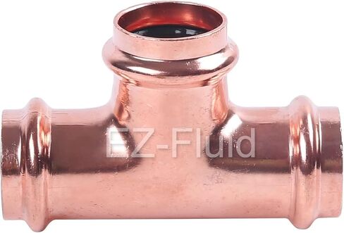 EZ-FLUID 3/4" Copper Press Tee Fitting,No Lead ProPress Copper Pressure Press 3 Way Tee Fittings,ProPress Press Copper Fitting Connection,Residential,Commercial Plumbing(10) in Kuwait