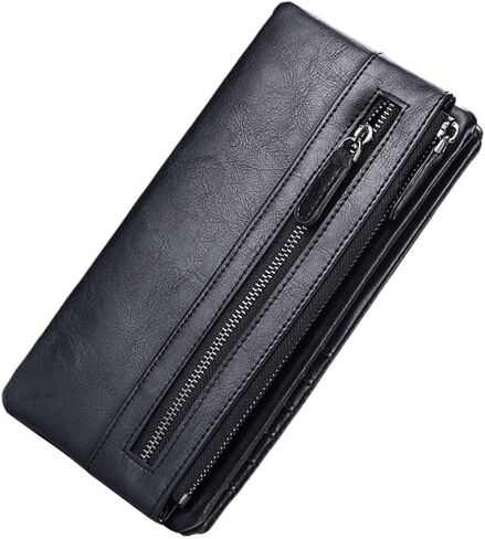 Men S Small Lightweight Zipper Wallet Soft Leather Money Storage Pouch Compact Credit Card Holder Portable Purse for Birthday with Neat Internal Structure and Smooth Finish in Saudi Arabia