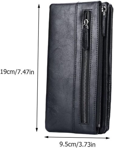 Men S Small Lightweight Zipper Wallet Soft Leather Money Storage Pouch Compact Credit Card Holder Portable Purse for Birthday with Neat Internal Structure and Smooth Finish in Saudi Arabia