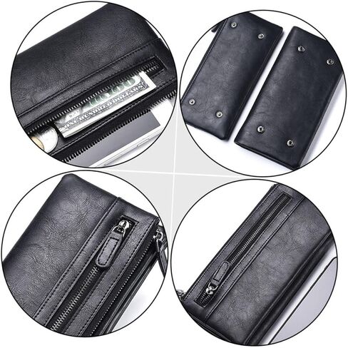Men S Small Lightweight Zipper Wallet Soft Leather Money Storage Pouch Compact Credit Card Holder Portable Purse for Birthday with Neat Internal Structure and Smooth Finish in Saudi Arabia