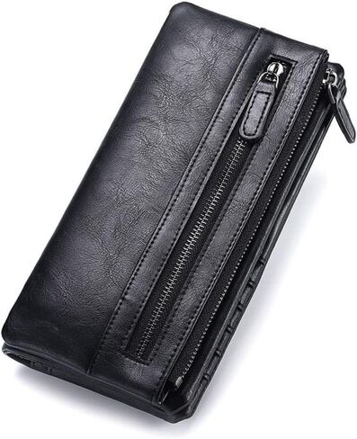 Men S Small Lightweight Zipper Wallet Soft Leather Money Storage Pouch Compact Credit Card Holder Portable Purse for Birthday with Neat Internal Structure and Smooth Finish in Saudi Arabia