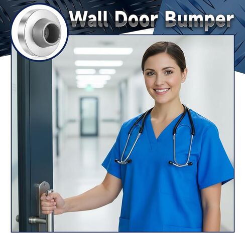سدادة باب مقعرة، ممتص الصدمات على الحائط، مقبض الأبواب، درع حائط من الفولاذ المقاوم للصدأ، سدادات مطاطية مستديرة للمقبض، واقي تثبيت على جدران المقبض، يمنع الأبواب من تلف جدران الدرع (رمادي) in Saudi Arabia