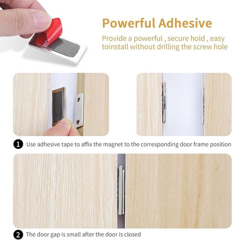 Cabinet Magnetic Catch 2 Pack Ultra Thin Cabinet Door Magnetic Catch for Drawer Magnets Adhesive Cabinet Latch Magnetic Closures for Kitchen Closet Door Closing Magnetic Door Catch Closer in Saudi Arabia