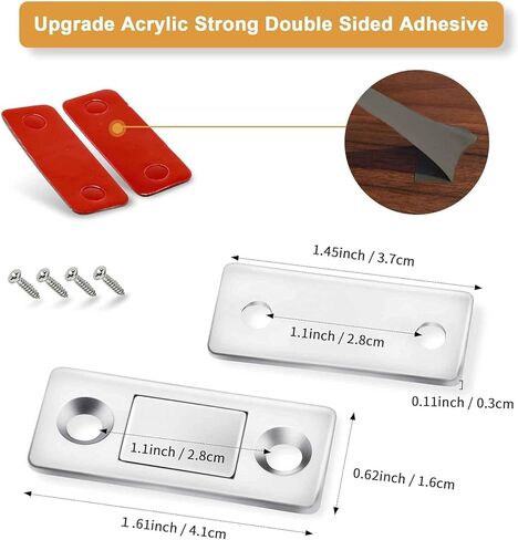 Cabinet Magnetic Catch 2 Pack Ultra Thin Cabinet Door Magnetic Catch for Drawer Magnets Adhesive Cabinet Latch Magnetic Closures for Kitchen Closet Door Closing Magnetic Door Catch Closer in Saudi Arabia