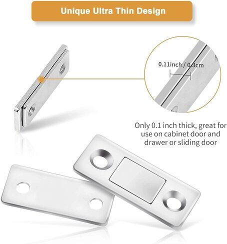 Cabinet Magnetic Catch 2 Pack Ultra Thin Cabinet Door Magnetic Catch for Drawer Magnets Adhesive Cabinet Latch Magnetic Closures for Kitchen Closet Door Closing Magnetic Door Catch Closer in Saudi Arabia
