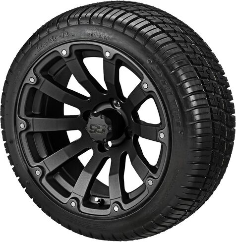 RM Cart 12" Beast Matte Bronze on a 215/35R12 Deli Radial Tire (Set of 4) | Golf Cart Tires and Wheels Combo with Standard Lug Nuts in Saudi Arabia