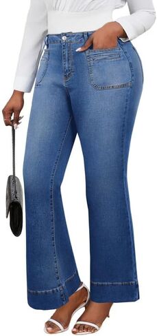 Flare Leggings for Women High Waisted Skinny Bell Bottom Pants with Pockets in Saudi Arabia