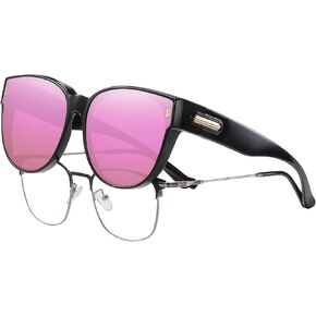 نظارات شمسية HAOLOTA مناسبة للنساء، نظارات شمسية مستقطبة كبيرة للقيادة عصرية عين القطة حماية من الأشعة فوق البنفسجية 400 in Kuwait