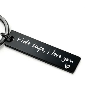 Ride Safe I Love You Keychain – Aluminum Engraved Safety Reminder Gift for Boyfriend, Husband, Girlfriend or Wife in Kuwait