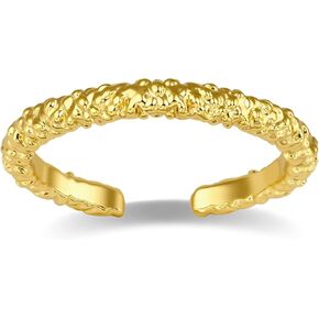 خاتم أنيق بسيط ومفتوح ورفيع ومطلي بالذهب عيار 14 قيراط قابل للتعديل وقابل للتكديس مصنوع يدويًا للنساء in Kuwait