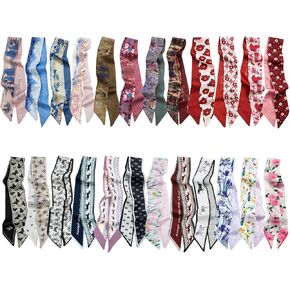 طقم وشاح عصري للنساء مكون من 24 قطعة، منديل رقبة من الساتان، عصابات رأس، وشاح محفظة لإكسسوارات الحقائب in Kuwait