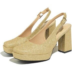 صنادل نسائية بكعب عريض وكعب مربع وحزام للكاحل أحذية زفاف in Kuwait