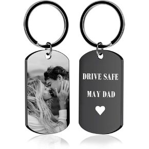Custom Keychain with Picture - Personalized Photo Text Keychains Customize Father's Day Gifts for Him Men Boyfriend in Saudi Arabia