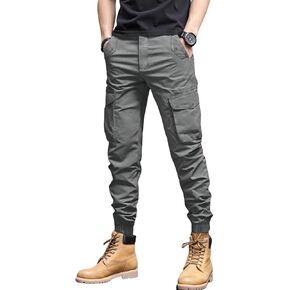 سروال البضائع غير الرسمي للرجال مدبب فضفاض مناسب للركض مكبل بنطال رياضي برباط سروال تكتيكي مع جيوب متعددة in Kuwait