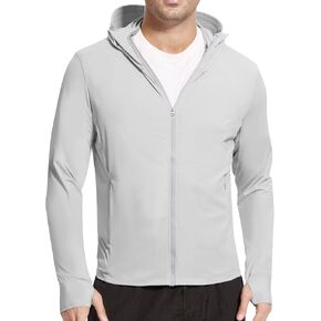 Men's UPF 50+ Sun Protection Shirts Cooling SPF Hoodie Jacket Pocket Long Sleeve UV Clothing for Fishing Hiking in Kuwait