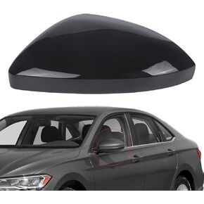 DERI Passenger Side Mirror Cap Compatible with Volkswagen Jetta 2019 2020 2021 2022 2023 2024 2025, Right Side Mirror Cover fit for VW Jetta US Version Without Turn Signals, Glossy Black in Kuwait
