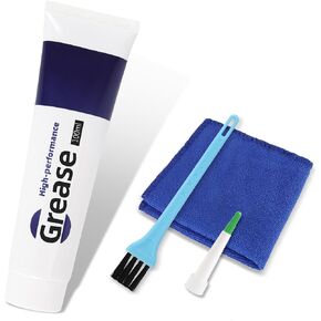 شحم منزلق للأدراج 3.38 أونصة، مادة تشحيم متعددة الأغراض لشرائح الخزانة، ومفصلات الأبواب، والمحامل، والتروس، وأبواب المرآب ومسارات النوافذ، مع قطعة قماش للتنظيف، وأداة تطبيق مدببة وفرشاة in Kuwait