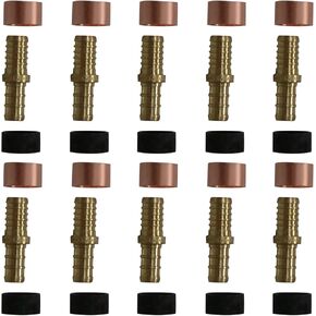 10 قطع XFITTING 3/8" Pex x 3/8" PB (البولي بوتيلين) وصلة توصيل مع حلقة، طقم إصلاح، Pex B in Kuwait