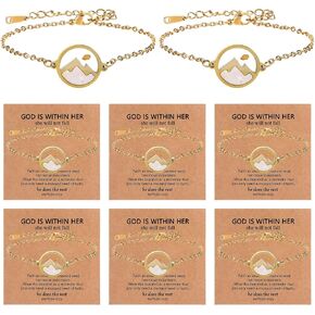 6 Pcs Mustard Seed Bracelet, Mustard Seed Gift, Golden Move Mountains Christian Bracelets for Women, Trendy Stuff for Catholic Christian Easter Christmas Birthday Graduation Gifts in Kuwait