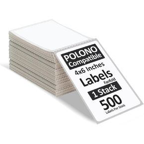 ملصقات شحن حرارية مقاس 4 × 6 بوصات - 500 ملصق لكل مجموعة - متوافقة مباشرة مع طابعة ملصقات Polono PL80E ونماذج Polono الأخرى in Kuwait