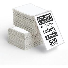 ملصقات شحن حرارية مقاس 4 × 6 بوصات - 500 ملصق لكل مجموعة - متوافقة مباشرة مع طابعة ملصقات Polono PL80E ونماذج Polono الأخرى in Kuwait