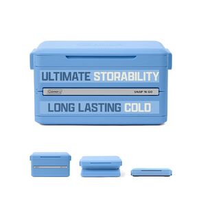 Coleman Snap 'N Go 55-Quart Collapsible Hard Cooler, Portable Hard-Sided Cooler with Waterproof Removable Liner, Space-Saving & Quick Set Up, 64 Hours Cold, Daydream Blue in Kuwait