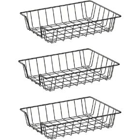 منظم صينية مكتب الرسائل، علبة تخزين ملفات A4، سلة تخزين ملفات المجلات، أسود، 3 عبوات in Kuwait