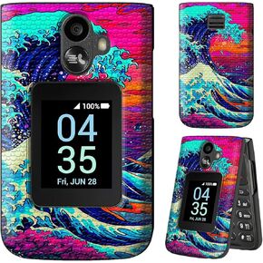 for TCL Flip 3 T435 2024 Phone Case with Tempered Glass Screen Protector Heavy Duty Dual Layer Rugged Shockproof Protective Cover Case for Men Women, Wolf Moon in Saudi Arabia