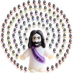 25 PCS Little Jesus Figures,Original Design Mini Jesus Figurines in Bulk,Jesus Loves You Religious Figures for Religious Party Favors, Baptism Gifts,Easter Egg Stuffers in Saudi Arabia