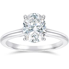 14K Gold Oval Cut Moissanite Rings 14K White Gold 2 Carat Oval Cut Moissanite Engagement Ring Hidden Halo Moissanite Rings in Kuwait