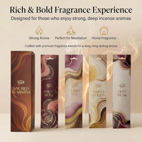 Premium Guruji Divinity Sacred Warmth Incense Sticks Gift Set with Holder | Hand-Rolled Masala Incense for Meditation, Yoga & Home Fragrance in Saudi Arabia