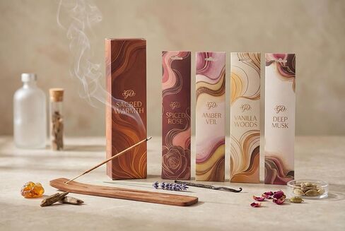 Premium Guruji Divinity Sacred Warmth Incense Sticks Gift Set with Holder | Hand-Rolled Masala Incense for Meditation, Yoga & Home Fragrance in Saudi Arabia