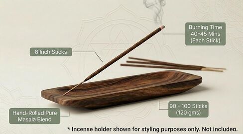 Premium Guruji Divinity Sacred Warmth Incense Sticks Gift Set with Holder | Hand-Rolled Masala Incense for Meditation, Yoga & Home Fragrance in Saudi Arabia