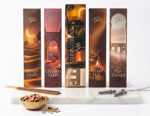 Premium Guruji Divinity Sacred Warmth Incense Sticks Gift Set with Holder | Hand-Rolled Masala Incense for Meditation, Yoga & Home Fragrance in Saudi Arabia